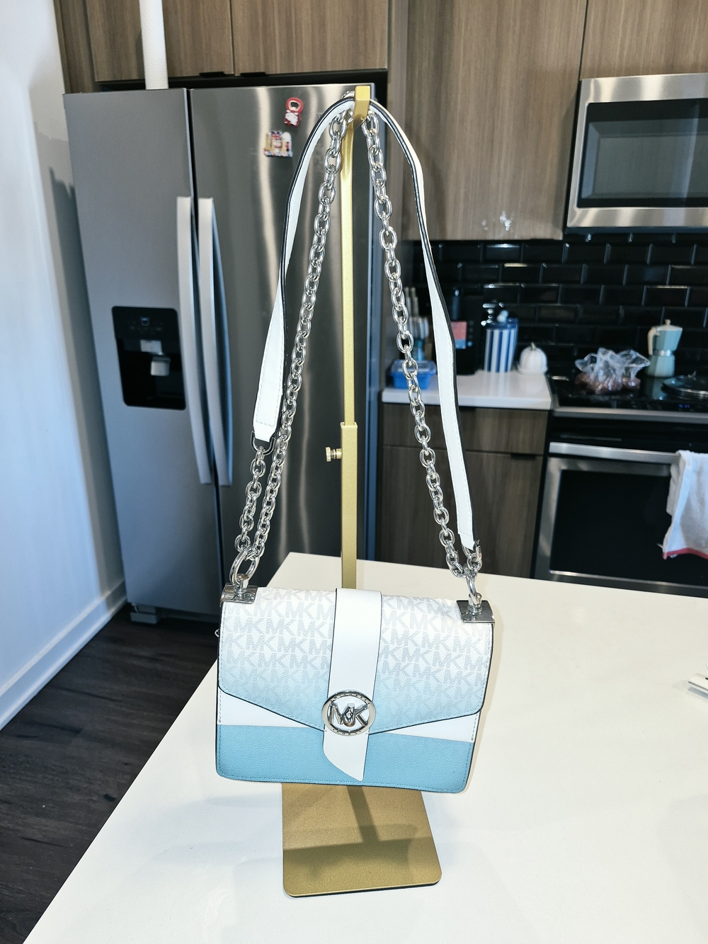 MICHAEL KORS Greenwich RARE SPECIAL EDITION Ocean Blue Ombre Crossbody Bag